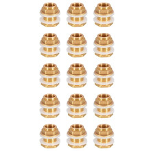 Solid Brass Bulkhead Fitting,15Set 1/2In Female 3/4In Male Solid Brass Water Tank Connector Threaded with Silicone Rings