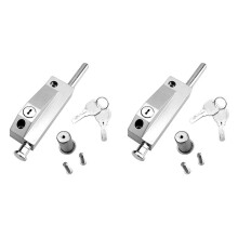 2X Schuifdeurslot voor Vensterglas Patio Deuren Zilver Extra Veiligheidsslot Glasdeurslot Insteekslot