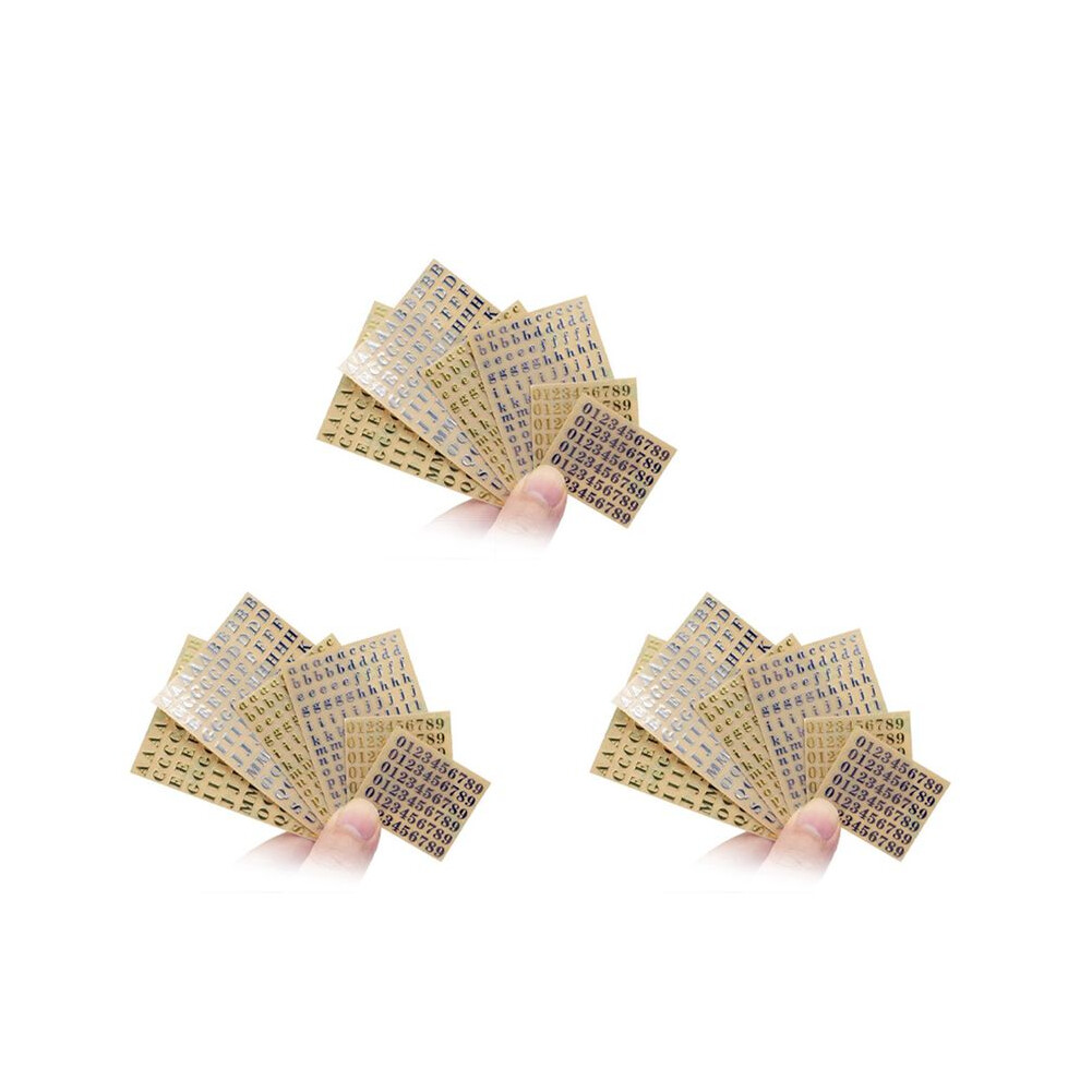 18 Sheets Small 0.18 Inch Alphabet Number Stickers Glitter Alloy Self Adhesive Letters Stickers Gold/Silver (4.5Mm) 6032355977939