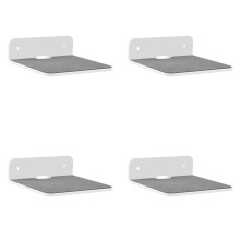 4X Wandmontierter Halter, Multifunktionaler Tragbarer Lautsprecher, Wandregal für Webcam, Mobiltelefone, Router, Lautsprecher, Weiß