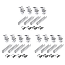 12x Support de Montage de Panneau Solaire Rail de Panneau PhotovoltaĂŻque Module de Fixation de Montage de Panneau Solaire avec Milieu pour Toit