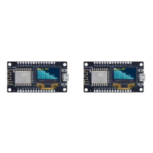 2X ESP8266 V3 Ontwikkelbord met 0,96 Inch OLED-Scherm CH340 ESP-12F WiFi-Moduleonderdelen voor /Micropython A