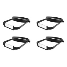 4X Slimline Headband Magnifier with 16 Lenses, Assisted Repair of -Mounted Reading Magnifying Glass