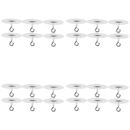 24Pcs Adhesive Ceiling Hooks for Popcorn Concrete Textured Ceiling Wall Surface, No Drilling Self Adhesive Ceiling Hooks