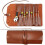 2X Leather Tool Roll, Leather Tool Kit Storage Bag, Multi Functional Leather Kit Bag Bicycle Repair Tool Kit Bag 5