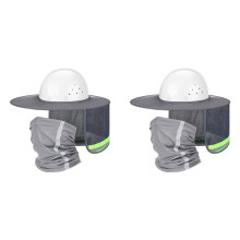 4 Stuks Zonnehelm met Nekbescherming, Hoge Zichtbaarheid, Volledige Rand, Mesh, Zonbescherming en Nekwarmer, Bandana, Gezichtssjaal A