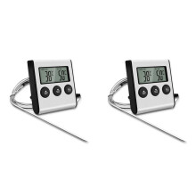 2X Termómetro Digital para Cocina, Horno para Barbacoa, Función de Parrilla para Carne, Medidor de Calor, Horneado en Casa, Temperatura de Cocción