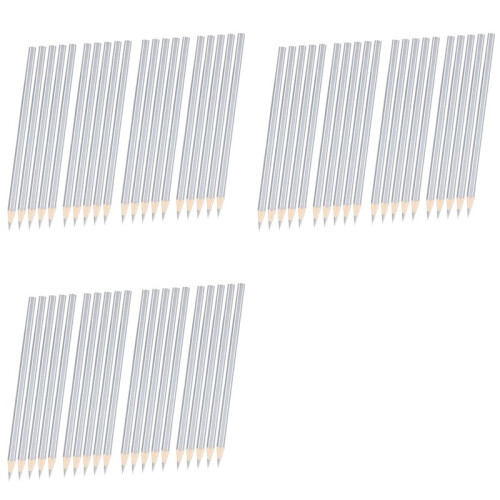 60 Pack Silver Welders Pencil Metallic Silver Marking Pencil for Construction Workers Metalwork Plumbers Framers