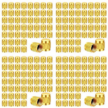 200 Pcs 1/4Inch Brass Flare Cap, Solid Brass Caps with Neoprene O Ring Seal, 1/4Inch SAE HVAC Valve Caps