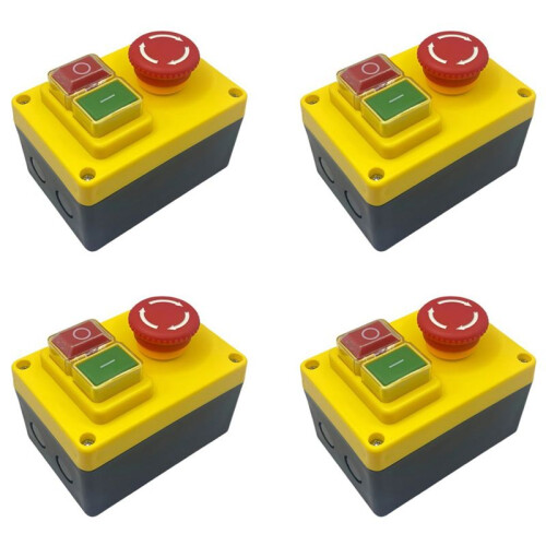 4X KJD17D 250V 16A Electromagnetic Push Button  Emergency Stop Switches for Electric Tools & Machine Tool