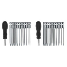 26Pcs 100mm Torx Long Screwdriver Bits Set, Magnetic Torx Bit Set T6-T40, 1/4 Inch Hex Shank Electric Screwdriver Tools