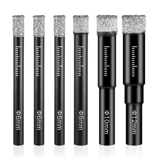 30 Pcs Diamond Drill Bit Porcelain Tile Drill Bit 6mm 8mm 10mm 12mm Tile Drill Bits Sets Round Shank Dry Drill Bits 1
