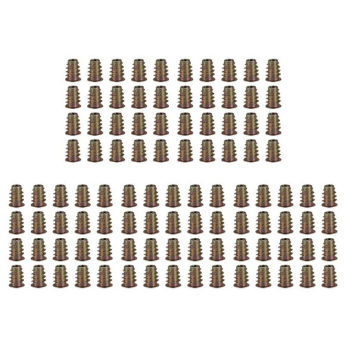100 Pieces M6x 15mm Hexagon Socket Screw Thread Insert Nut for Wood