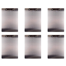 6X Metal Clipboard Folder A4 Stainless Steel Clip Board Bill Storage Folder Writing File Board Menu Splint for Business