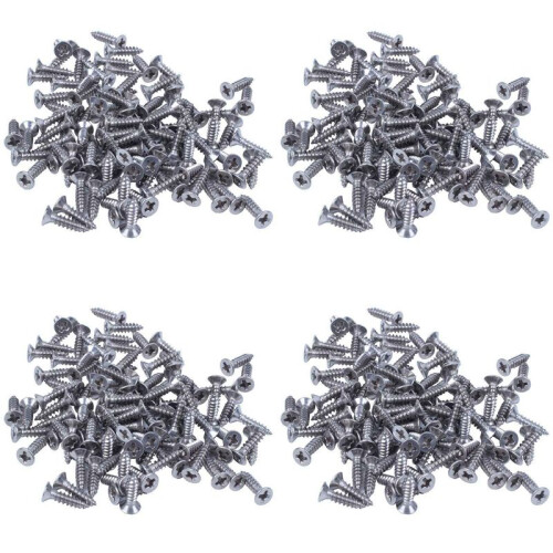 400X Stainless Steel Flat  Phillips Self-Tapping Screw 12X3mm Silver