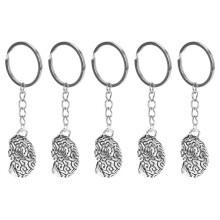 5X Brain Keychain Alloy Brainiac IQ Key Ring Fob Chain Medicine Human