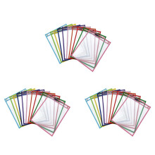 30Pcs Reusable Dry Erase Pockets, Assorted Colors for Children Kids Students