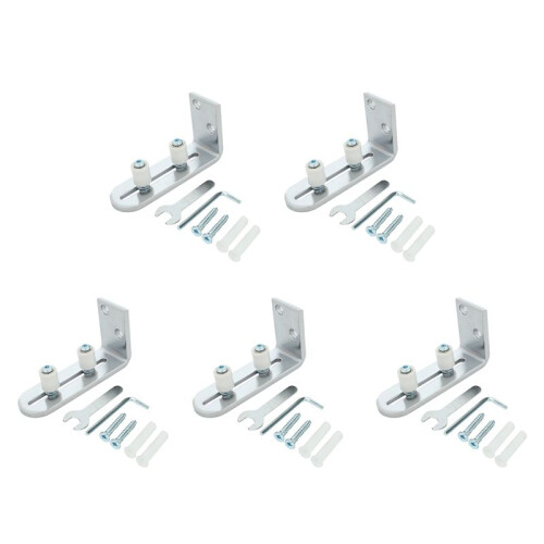 5X Floor Guide for Bottom of Sliding Barn Doors Adjustable Wall Mount Stay Roller Guide  Bearings