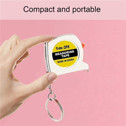 100 Pcs Keychain Tape Measure, Functional Pocket Tape Measure, Small Tape Measure Retractable, 3Ft 2