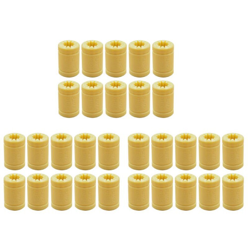 30 LM8UU 3D Printer Solid Polymer Bearing 8 mm Shafts for Mendel 3D Printer Parts