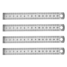 4pcs 15cm 6 Inch Stainless Metal Ruler Measuring Tool