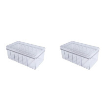 2X Plastic Cord Storage Box with Lid, Cable Organizers Case for Home Office Supplies,USB (Clear)