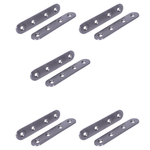 Flat Stainless Steel Repair Mending Fixing Plate Brackets Support 10Pcs