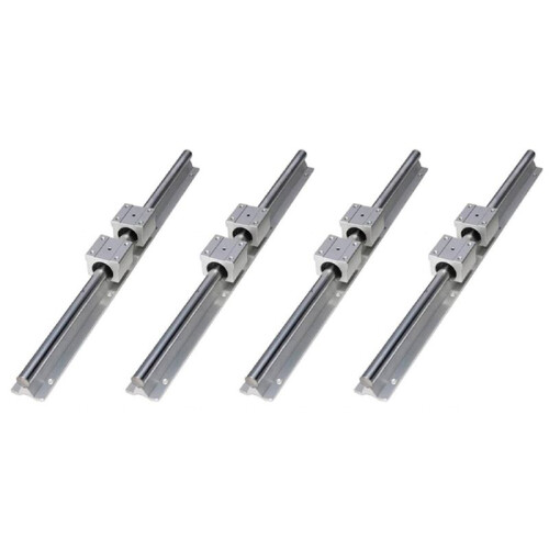 Linear Rails and Bearings,4Pcs Linear Guide Rail 500mm +8Pcs Linear Bearing 12mm Slide Blocks SBR12UU