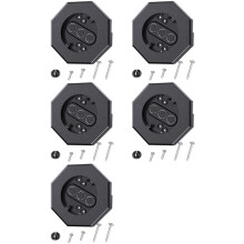 5X Octagon Siding Mounting Kit, 8141 Vertical Siding Lamps Plate Siding Light Blocks for 1/2inch Lap Siding Black
