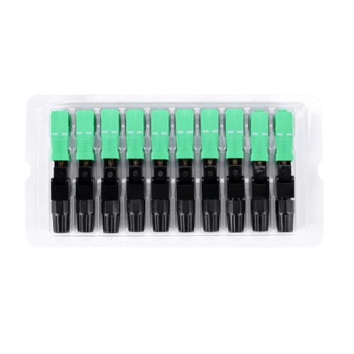 20Pcs Sc/Apc Fiber Optic Connector Embedded Single Mode Component Fiber Optic Quick Connector-Black + Green 2