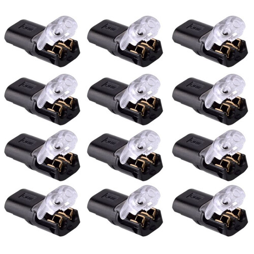 150PC 2Pin Way Plug Wire Cable Snap Connectors Electric Wire Double-Wire Plug-in Connector with Locking Buckle 2