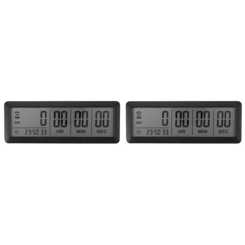 2X  Digital Countdown Days Timer Clock - 999 Tage Countdown Clock Timer für Graduation Lab Kitchen (Schwarz)