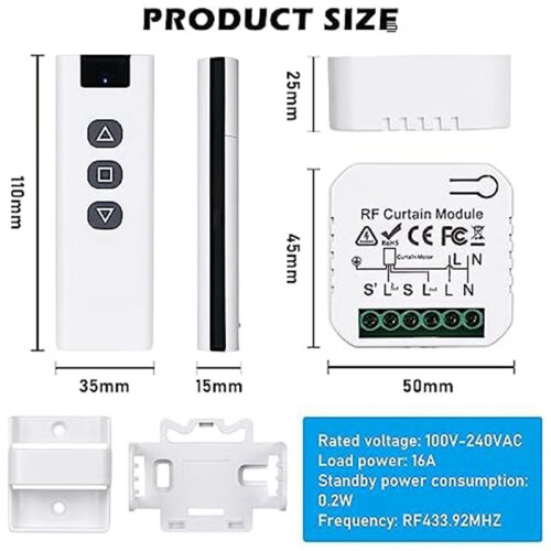 3X Tuya WiFi  Curtain  Controllers Roller Blinds Shutter Motor  Life APP Remote Control Alexa 2