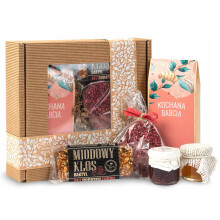 Gave til Bedstemors Dag boks til bedstemor te chokolade hjerte honning marmelade
