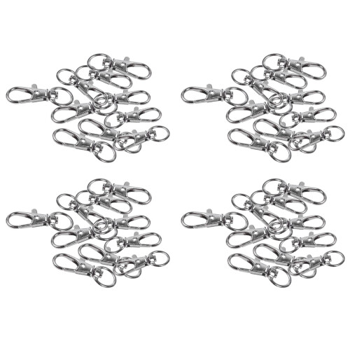 40Pcs Metal Clasp Swivel Trigger Clips Snap Hooks Key Ring Bags DIY  Silver