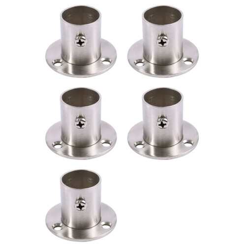 5X Closet Wardrobe 22mm Dia Pipe Hanging Rail Rod End Support Bracket 1
