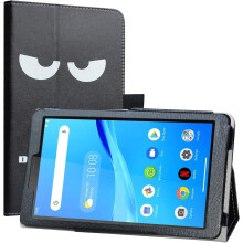 TABLET-ETUUR TIL LENOVO TAB M7 3. GENERATION PU-LÆDER SORT MED MØNSTER