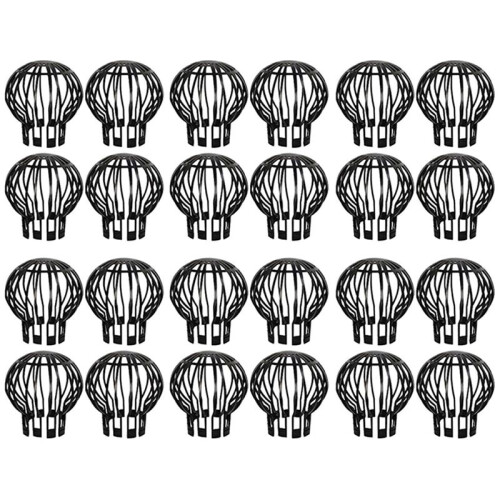 24PCS Gutter Guard Downspouts Filter Strainer Preventing Leaf Debris Branches Roof Moss From Clogging the Pipes