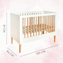 Hvid træbabyseng - 120x60 cm ILA Grå træbabyseng 2 i 1 - 120x60 cm ILA