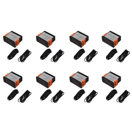 8X ETC-974  Temperature Controller Refrigerator Thermostat Regulator Thermoregulator Thermocouple NTC Dual Sensor