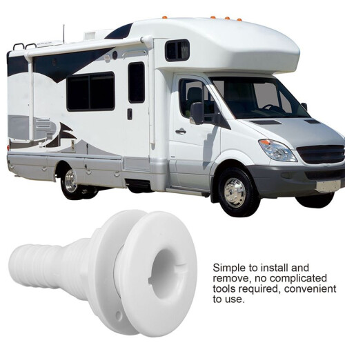 2X Boat Water Drain Scupper ABS 3/4in White Through Hull Connector Hose Coupling Drain Outlet Replacement Hardware 2