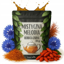 Sort te MYSTISK MELODI 50 g CEYLON GOJI BÆR SAFFRAN KORNBLØMST