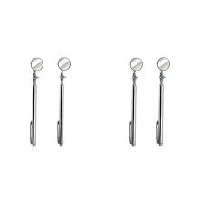 Circular Telescoping Pocket Inspection Mirror, 30mm Diameter, 4-1/2 Inch to 18 Inch Extended Handle Length (Pack of 4)