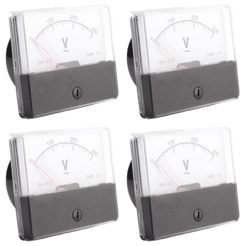 4X Rectangle Ac 0-300V Anzeige Analog Voltage Panel Meter Voltmeter Dh670