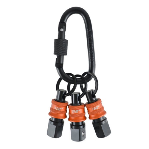 2X Socket Holder Keychain 6pc -1/2inch Socket Organizer with Quick Release and Clip - Impact Wrench and Toolbox 1