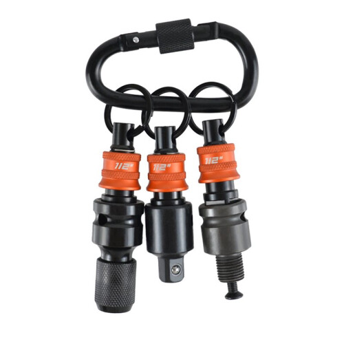 2X Socket Holder Keychain 6pc -1/2inch Socket Organizer with Quick Release and Clip - Impact Wrench and Toolbox 2