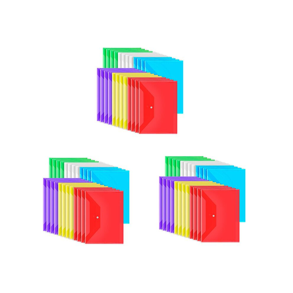 72Pack Plastic Envelopes With Snap Closure, Plastic File Folders For Documents A4 Clear Envelopes Folders,File Bags 6031700148413