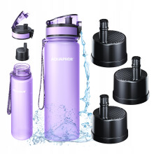 Vandfilterflaske 0,5L Aquaphor City Lavender Løbeflaske + 3 indsatser