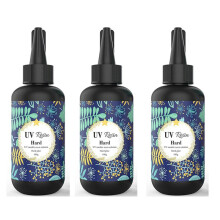 3X UV Resin - 100G Crystal Clear Hard Type Glue Ultraviolet Curing Epoxy Resin for DIY Jewelry Making, Decoration