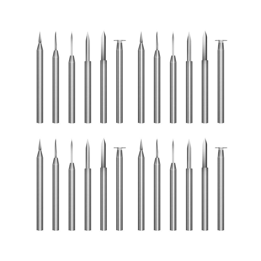 Wood Carving Drill Bits Set For Rotary Tool 24Pcs Engraving Drill Accessories Bit Wood Crafts Grinding Tool 3Mm 6033401242483